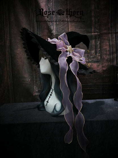 Rose Thorn - Twinkle Veil Lolita Halloween Witch Hat