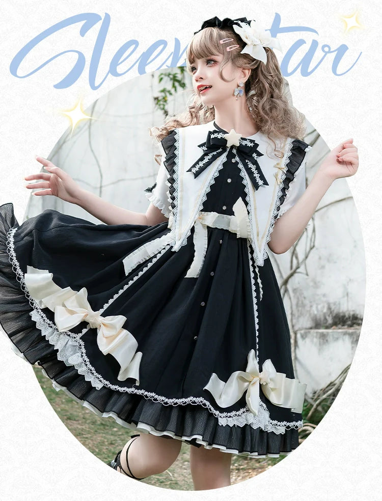 Forest Fluorescent Carps - Sleep Star - Sweet Lolita OP Dress, Long / Short Sleeve