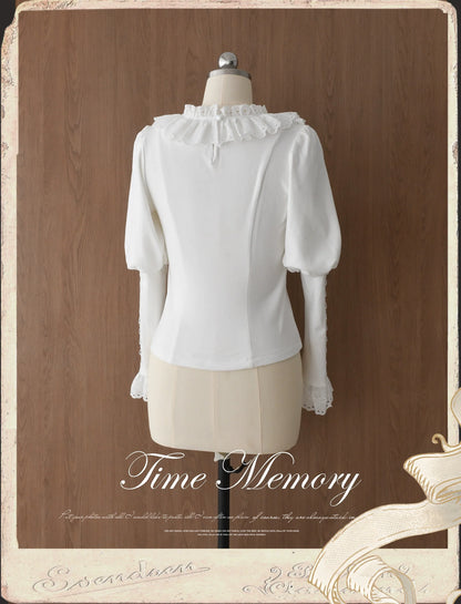 Time Memory - Cozy and Warm - Elegant Lolita Shirt Slimming Mutton Sleeves Blouse