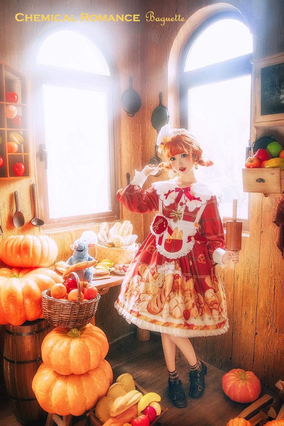 Chemical Romance - Freshly Baked Bread - Sweet Lolita OP Dress Long Sleeve Dress