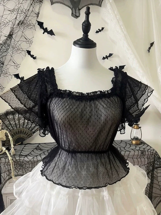 Yuexi - Plus Size Lolita Blouse Versatile Daily Loose Shirt