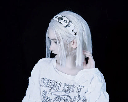 Strange Sugar - Gothic Lolita KC Faux Leather Punk Lolita Hair Accessories