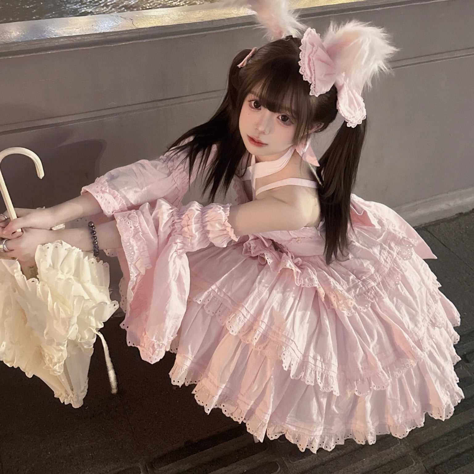 MEEKWIND - Miss Flora - Cotton Sweet Lolita Dress Set Doll-like OP and JSK