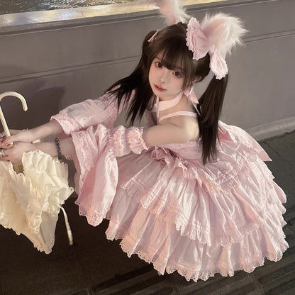 MEEKWIND - Miss Flora - Cotton Sweet Lolita Dress Set Doll-like OP and JSK