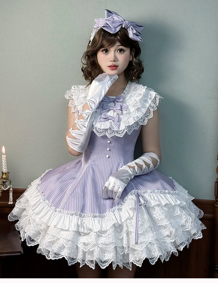 Alice Girl - Arrogant Miss - Sweet Lolita Jumper Dress with Tiered Lace Dress