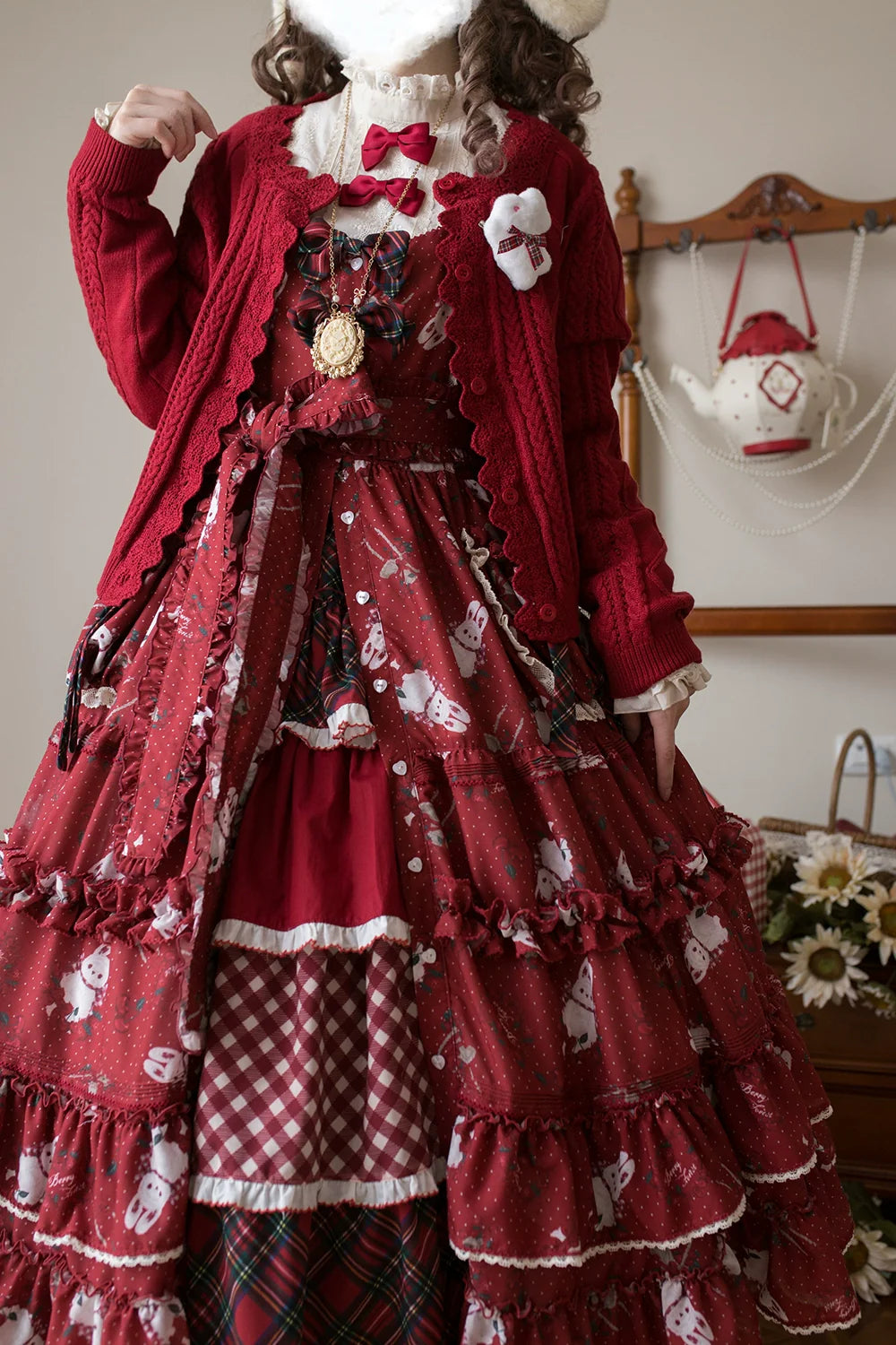 Miss Point - Forest Berry Bunny - Sweet Lolita JSK Elegant Bunny Print Dress