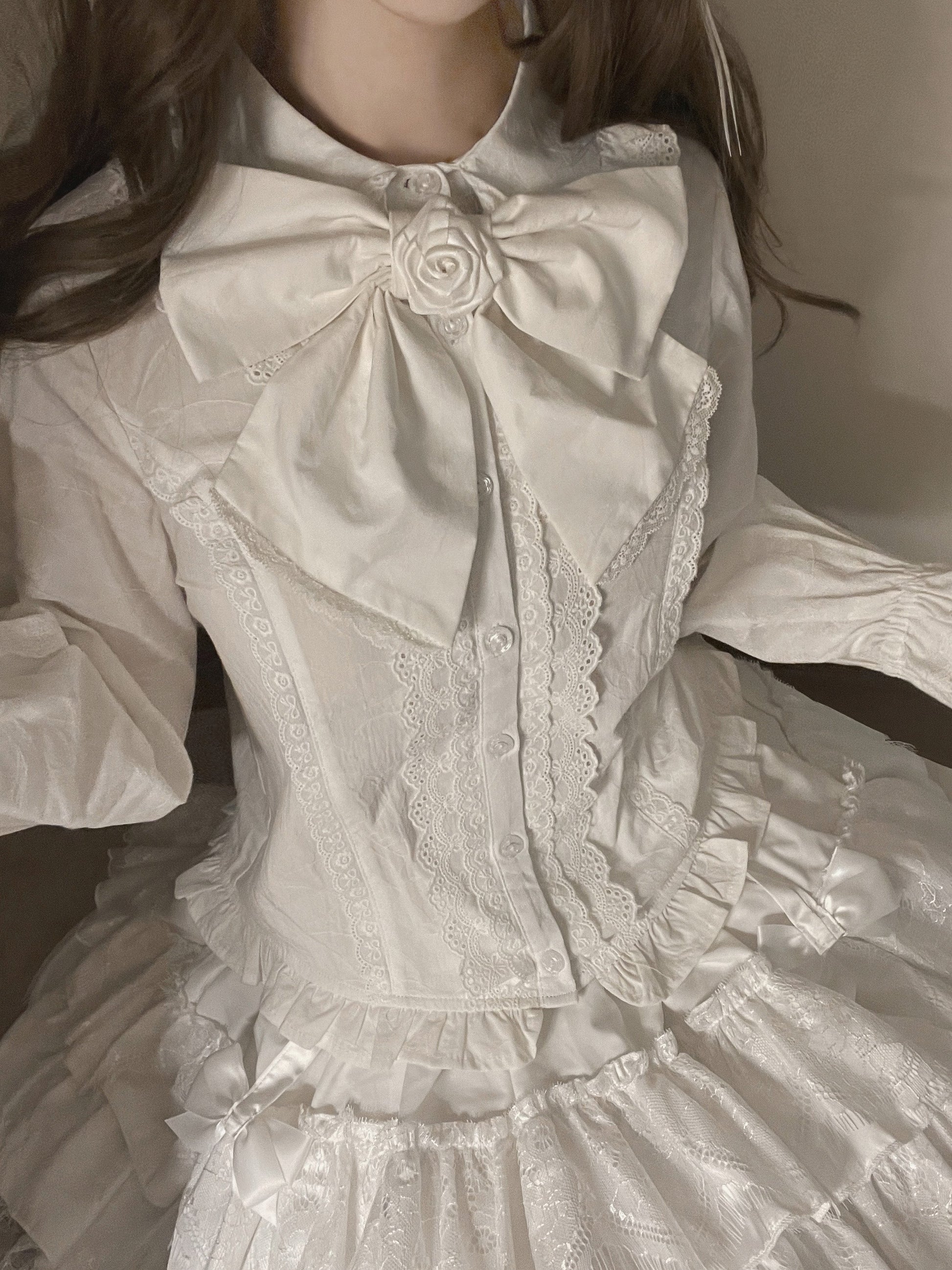 MIST - Lily - Kawaii Lolita Blouse Soft Girl Bubble Puff Sleeve