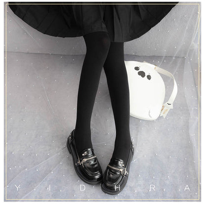 Yidhra - 120D Daily Lolita Velvet Spring Leggings, Solid Color