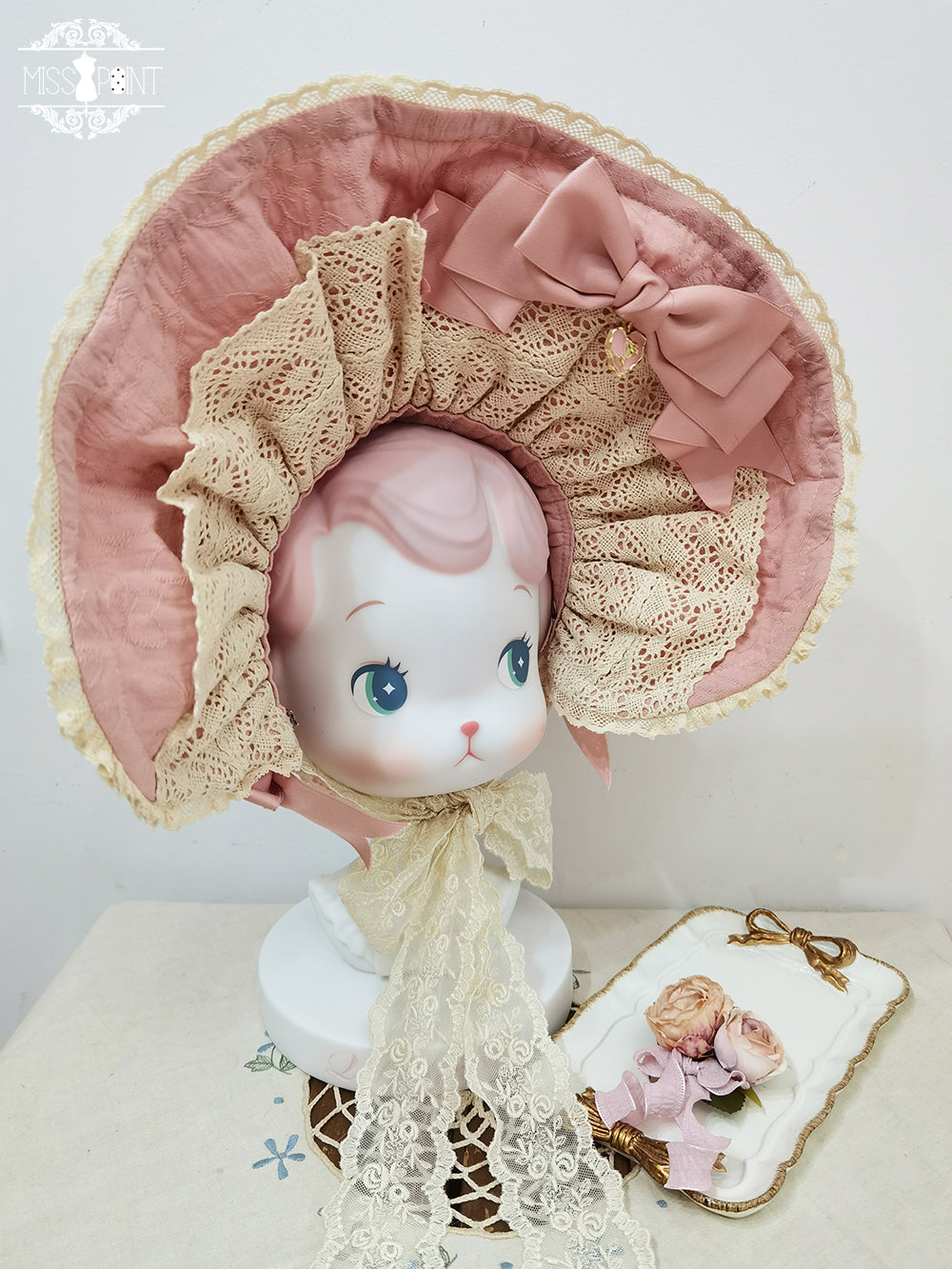 Miss Point - Lilyka Garden - Classic Lolita Headdress and Necklace Brooch Bow Trailing