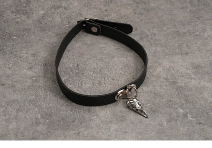 Strange Sugar - Gothic Lolita Choker Faux Leather Heart Pendant Necklace