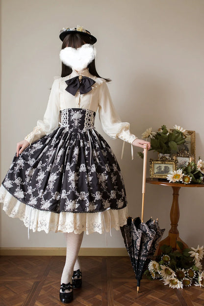 Miss Point - Customized Vintage Lolita Skirt Elegant Pullover Fishbone SK