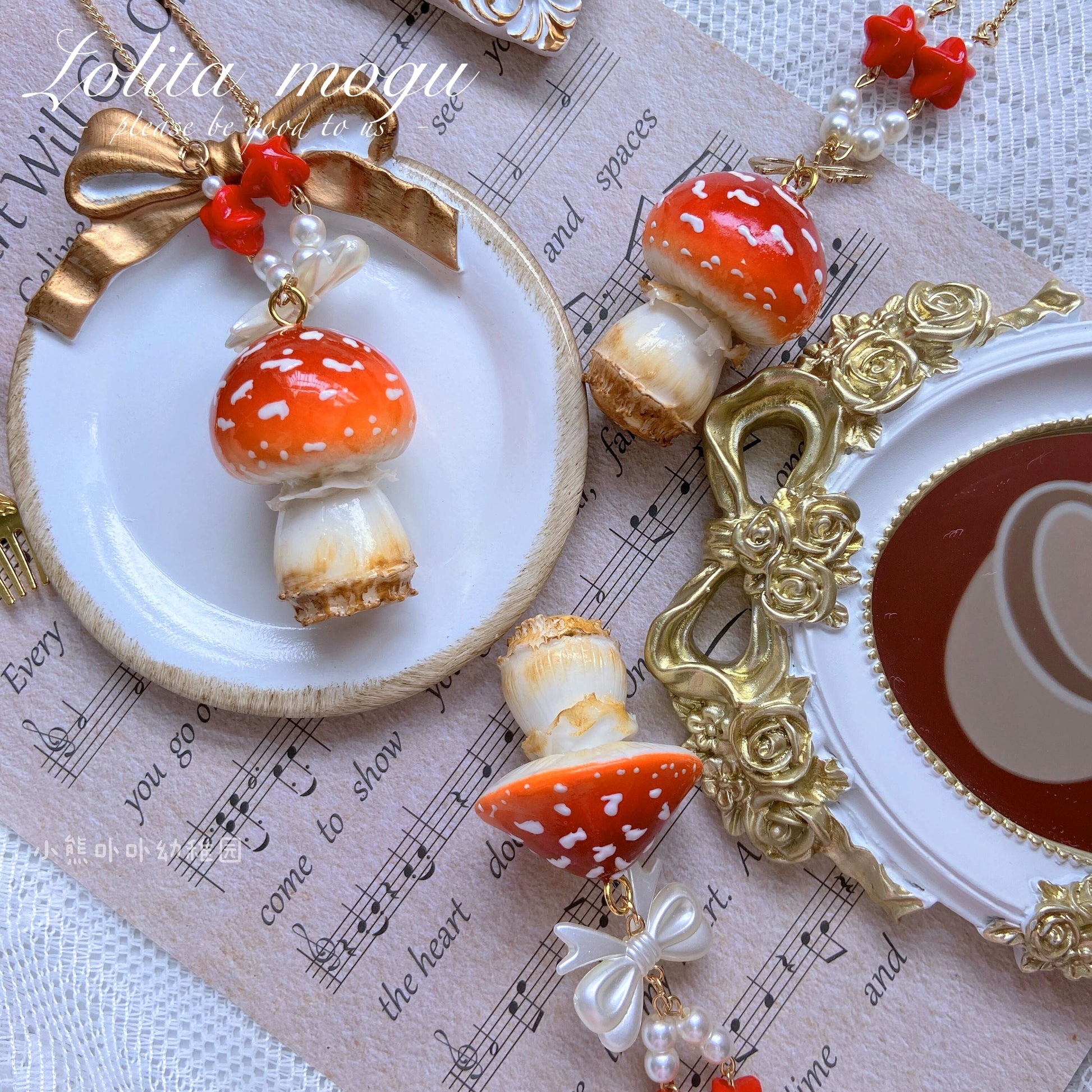 Bear Doll - Handcraft Kawaii Lolita Mushroom Necklace