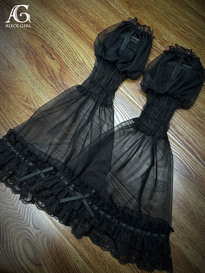 Alice Girl - Cross Princess - Sweet Lolita Princess Sleeves Cross Embroidery Sleeves