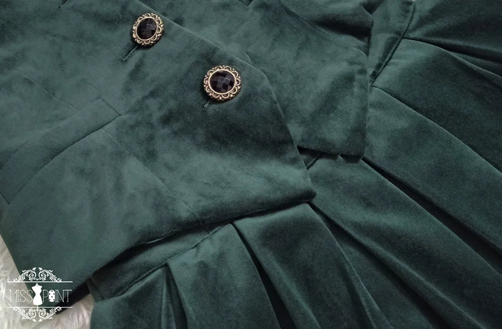 Miss Point - Rose Doll - Retro Lolita Vest Velvet Lolita Waistcoat