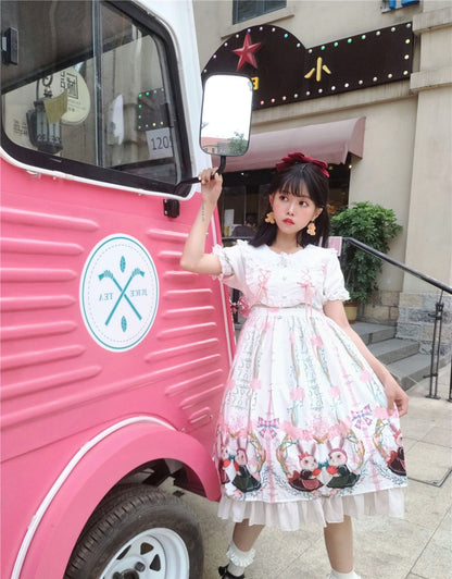 Niu Niu - Picnic Bunny Girl - Plus Size Lolita JSK Short Sleeve OP Dress