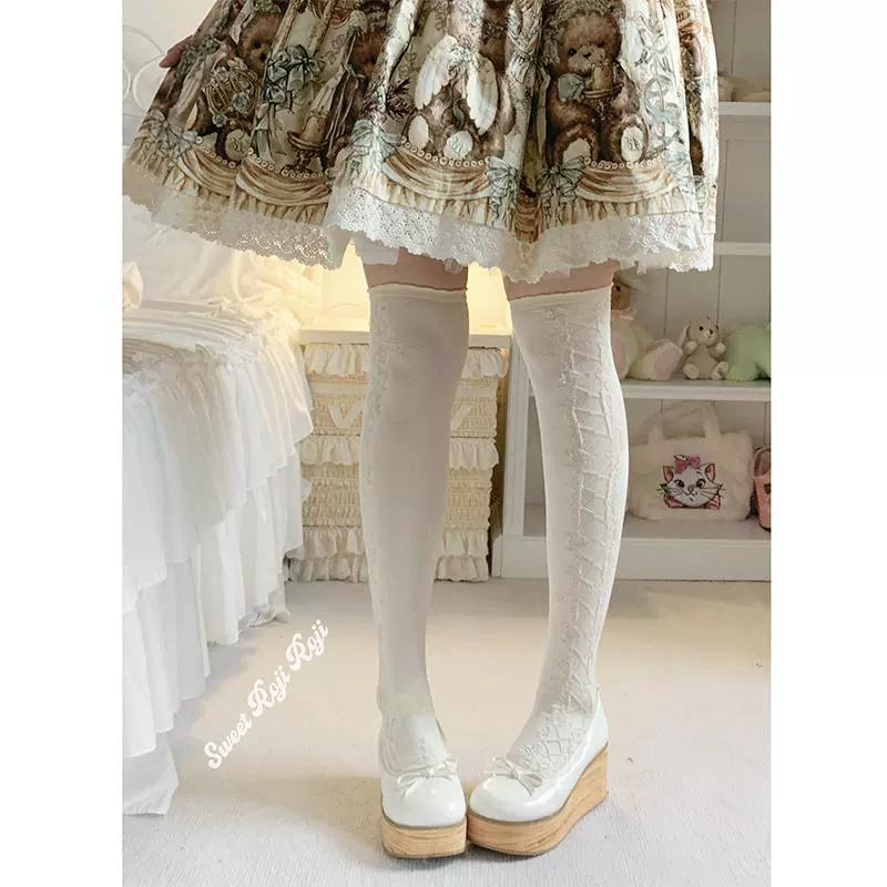 Roji Roji - Classic Lolita Socks Autumn Mid-calf Cotton Socks