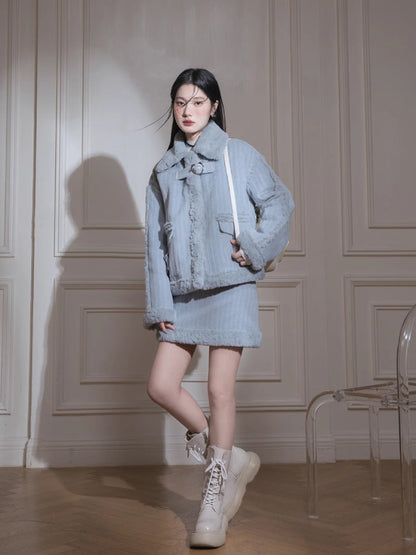 Fur jacket+skirt【s0000005826】