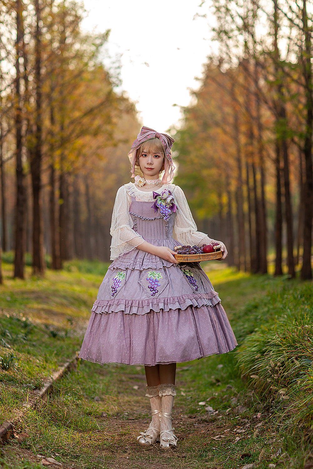 Infanta - Grape Manor - Country Lolita JSK Suit with Grape Embroidery