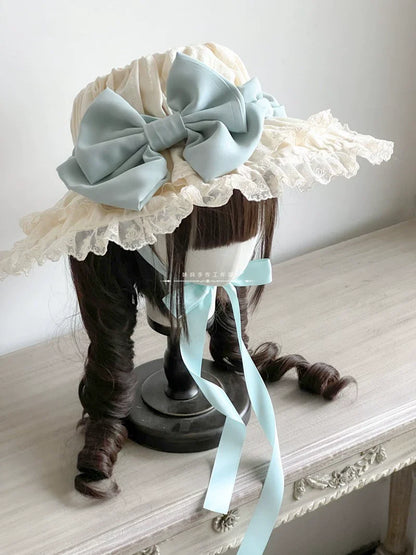 MAID - Vintage Lolita Hat Striped Lace Hat