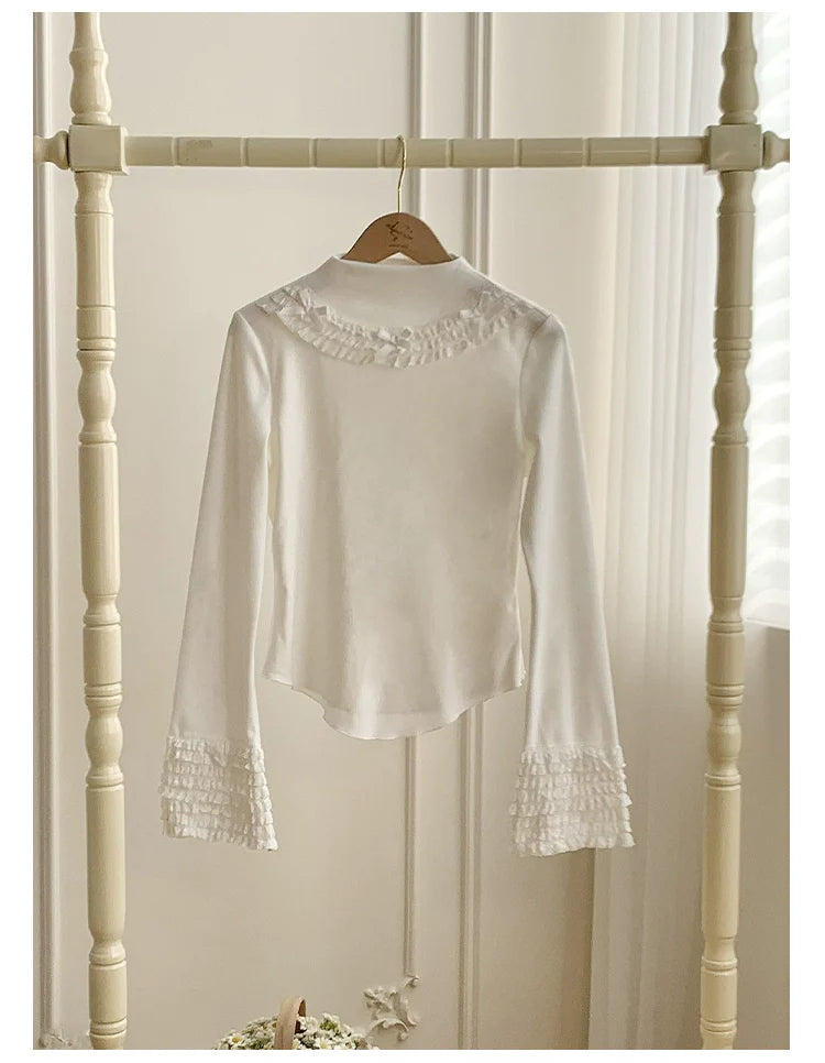 With PUJI - Snowfall - Winter Lolita Sweater Long Sleeve Knitted Innerwear