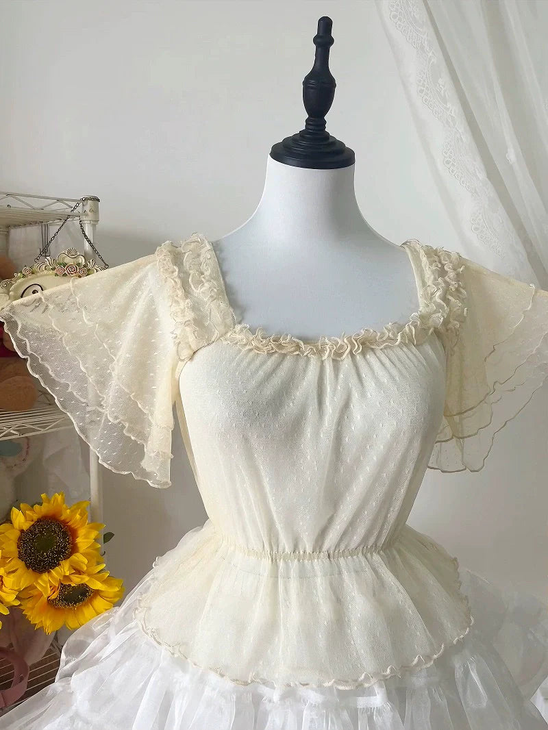 Yuexi - Plus Size Lolita Blouse Versatile Daily Loose Shirt