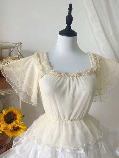 Yuexi - Plus Size Lolita Blouse Versatile Daily Loose Shirt