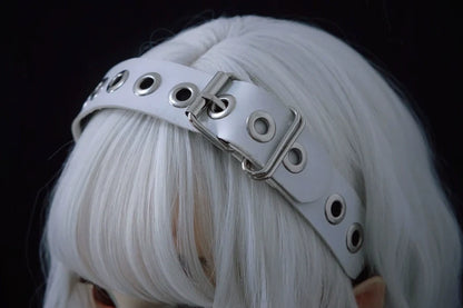 Strange Sugar - Gothic Lolita KC Faux Leather Punk Lolita Hair Accessories