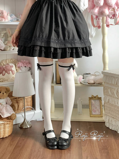 Roji Roji - Sweet Lolita Socks With Lace & Bow Details