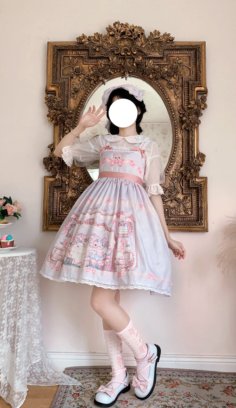 Sugar Girl - Bear Tea Party - Sweet Lolita JSK and Headdress