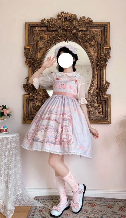 Sugar Girl - Bear Tea Party - Sweet Lolita JSK and Headdress