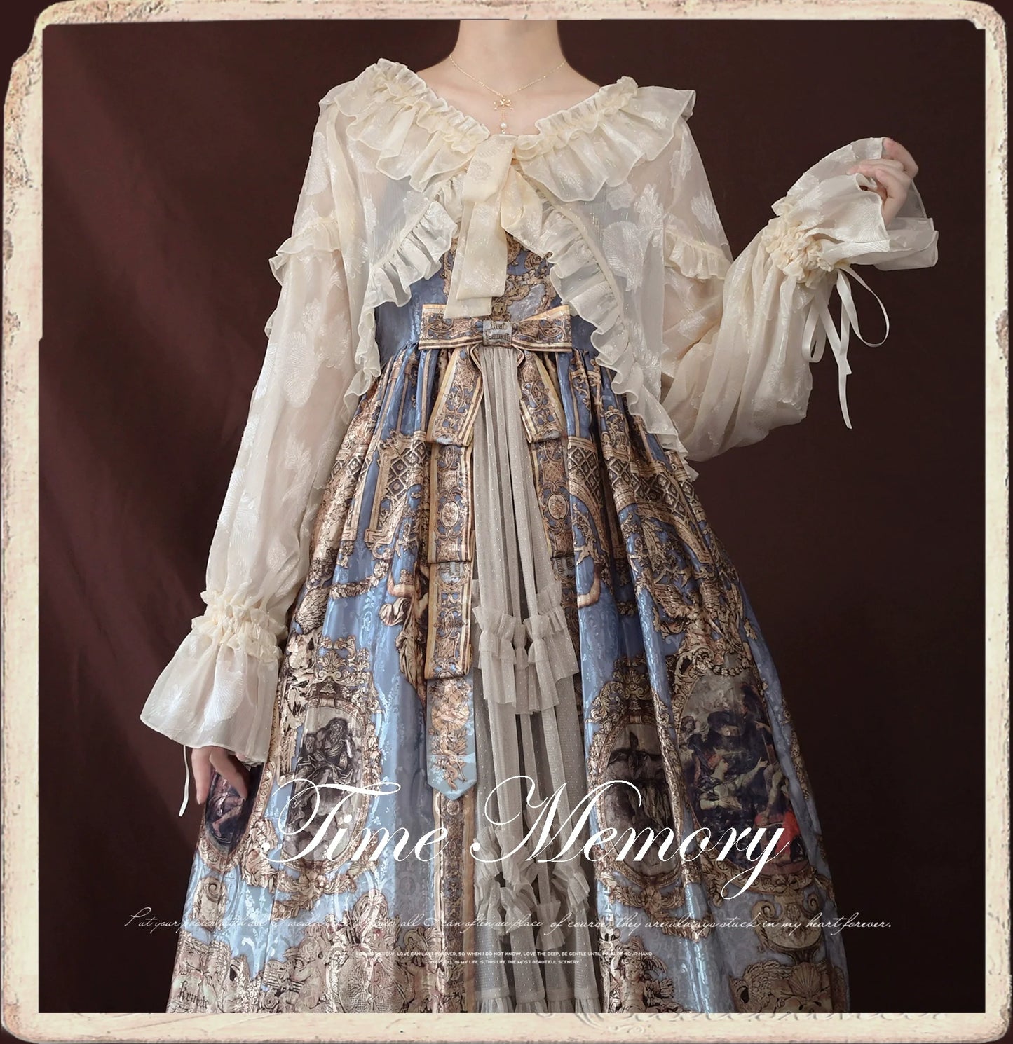 Time Memory - Xianbei - Sweet Lolita Chiffon Lantern Sleeve Cardigan with Bow