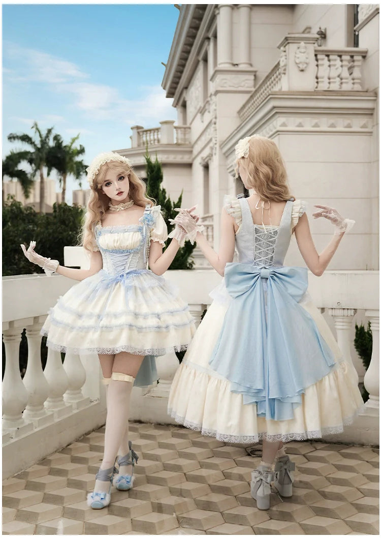 With PUJI - Sea Salt Iced Tea - Classic Lolita Dress, Fishbone Bodice