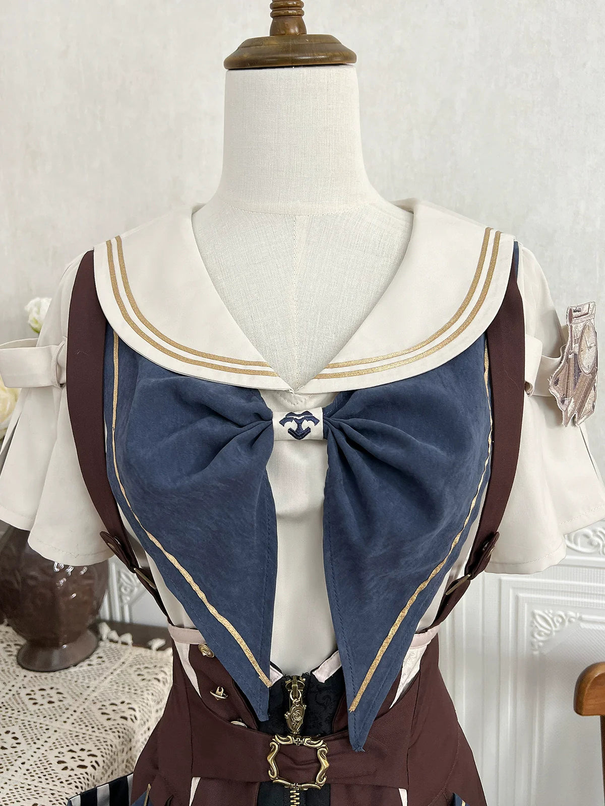 Designer's Gift - Voyager's Daily - Ouji Lolita Suspender Shorts Set with Shirt & Trailing