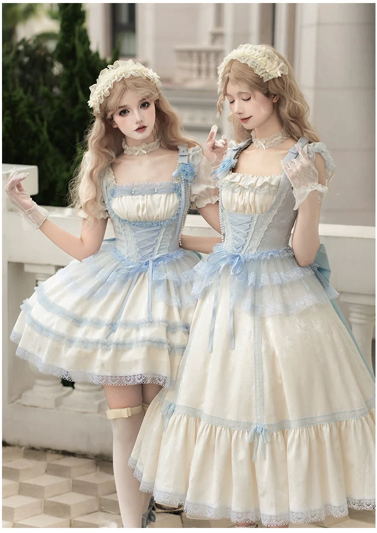 With PUJI - Sea Salt Iced Tea - Classic Lolita Dress, Fishbone Bodice