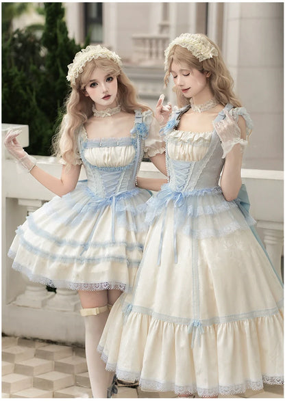 With PUJI - Sea Salt Iced Tea - Classic Lolita Dress, Fishbone Bodice