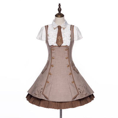 Youpairui - Sheffield - British-style Khaki Ouji Lolita Set