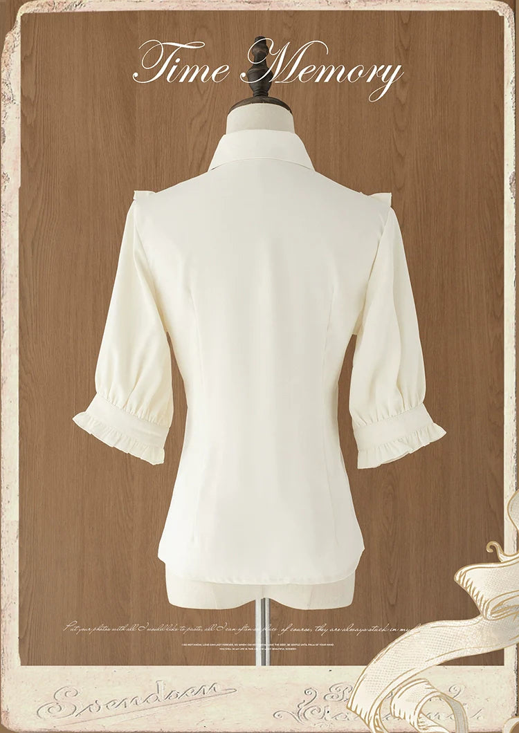 Time Memory - Earl Girl - Chiffon Classic Lolita Shirt, Mid-Length Mutton Sleeves
