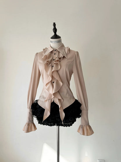 SilentMars - Fallen Moon Rule - Military Lolita Shirt Set Retro Knight Style Blouse