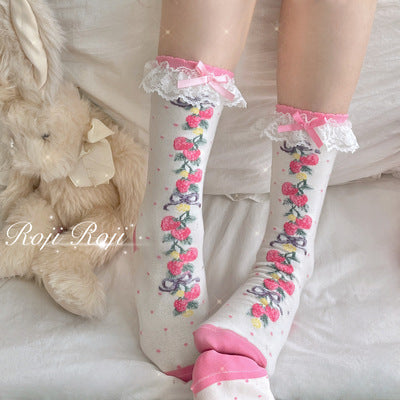 Roji Roji - Autumn Sweet Lolita Cotton Thigh-high Socks
