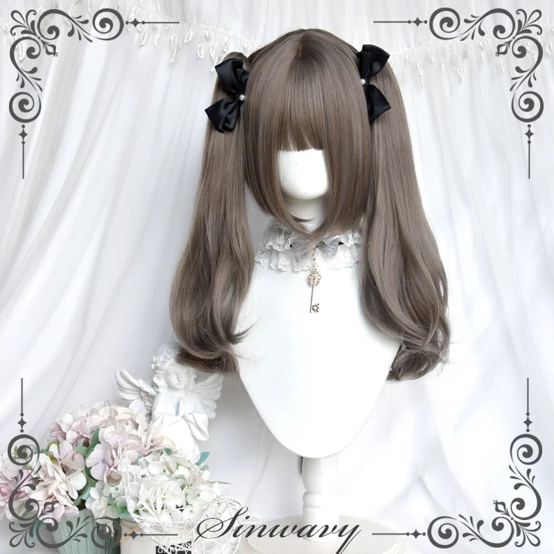 Sinwavy - Light Gothic Lolita Wig, Green-Toned Ash Grey