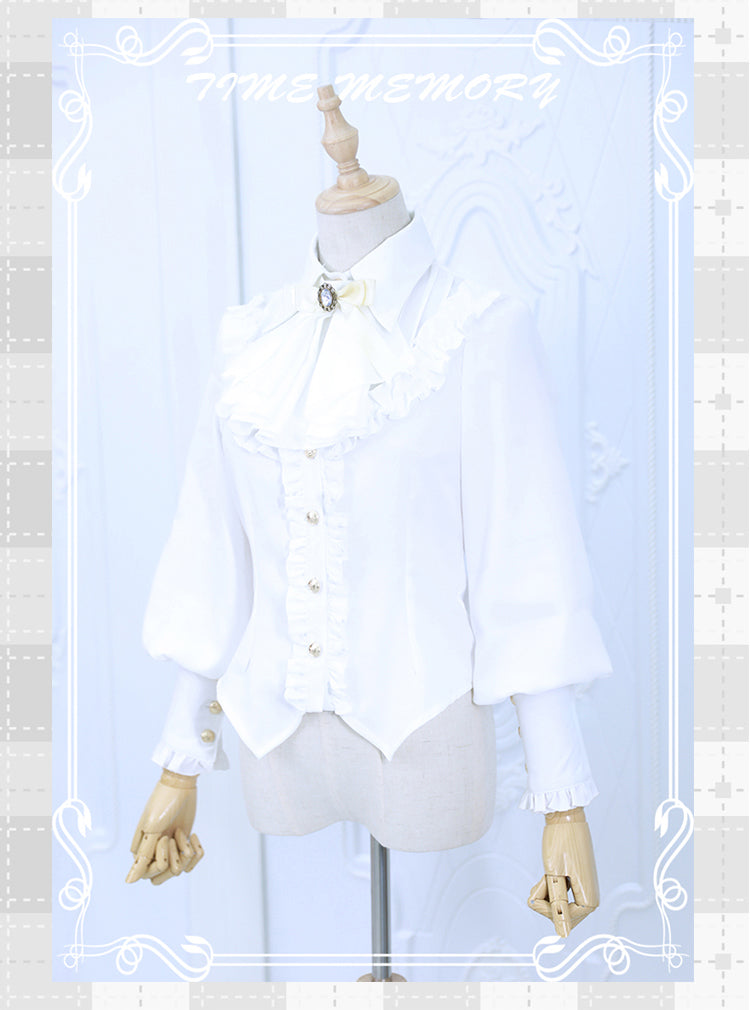 Time Memory - Elegant Lolita Slim Fit Mutton Sleeve Blouse