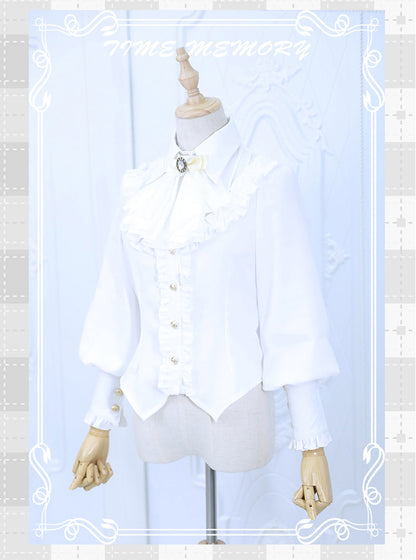 Time Memory - Elegant Lolita Slim Fit Mutton Sleeve Blouse