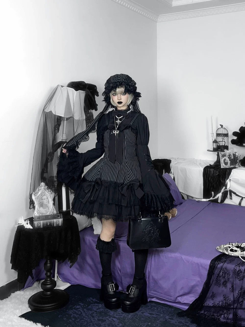 Frozen in time - Bunny Fantasy - Gothic Lolita JSK Dress Princess Sleeve Shirt