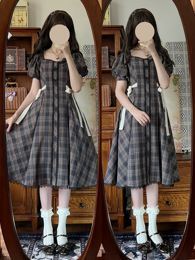 Forest Song - Josephine Academy - Elegant Lolita Black Plaid OP