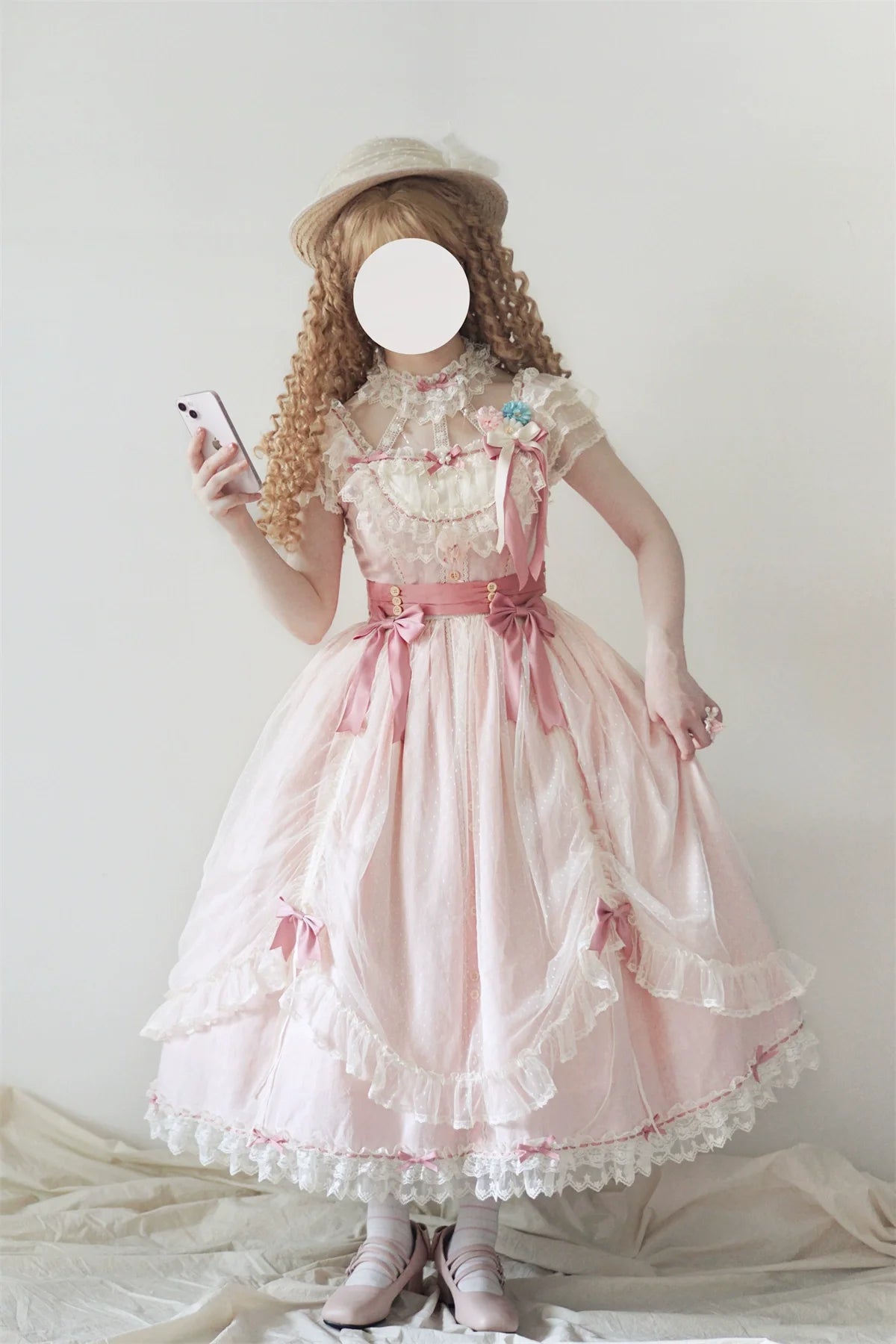 Uncle's Workshop - Fluttering Cherry Spring Strings - Cotton Sweet Lolita JSK Dress