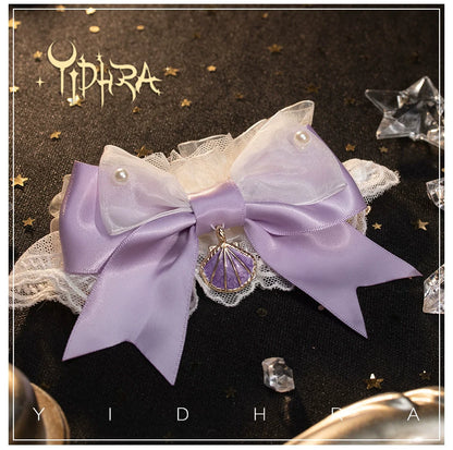 Yidhra - Lolita Ankle Socks Detachable Sock Cuffs With Bow/Pendant