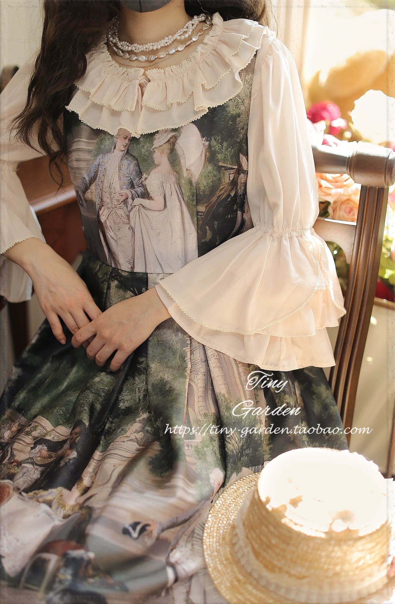 Tiny Garden - Summer Breeze 2.0 - Vintage Lolita Shirt Round Ruffled Collar/Princess Sleeves