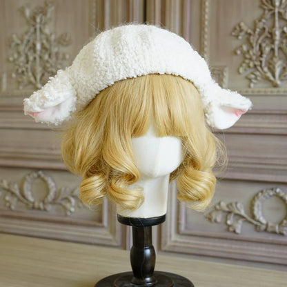 MAID - Kawaii Lolita Berets Sheep Ear Handmade Fleece Headwear