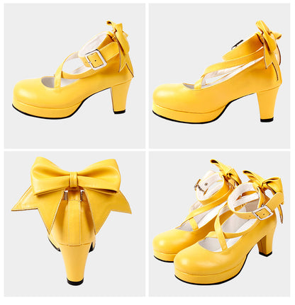 Angelic imprint - Elegant Lolita Shoes Princess Bowknot Lolita Heels Shoes
