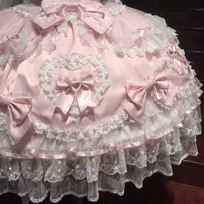 Sugar Girl - Velvet Sweetheart - Doll-like Sweet Lolita Jumper Dress, Bow Accents